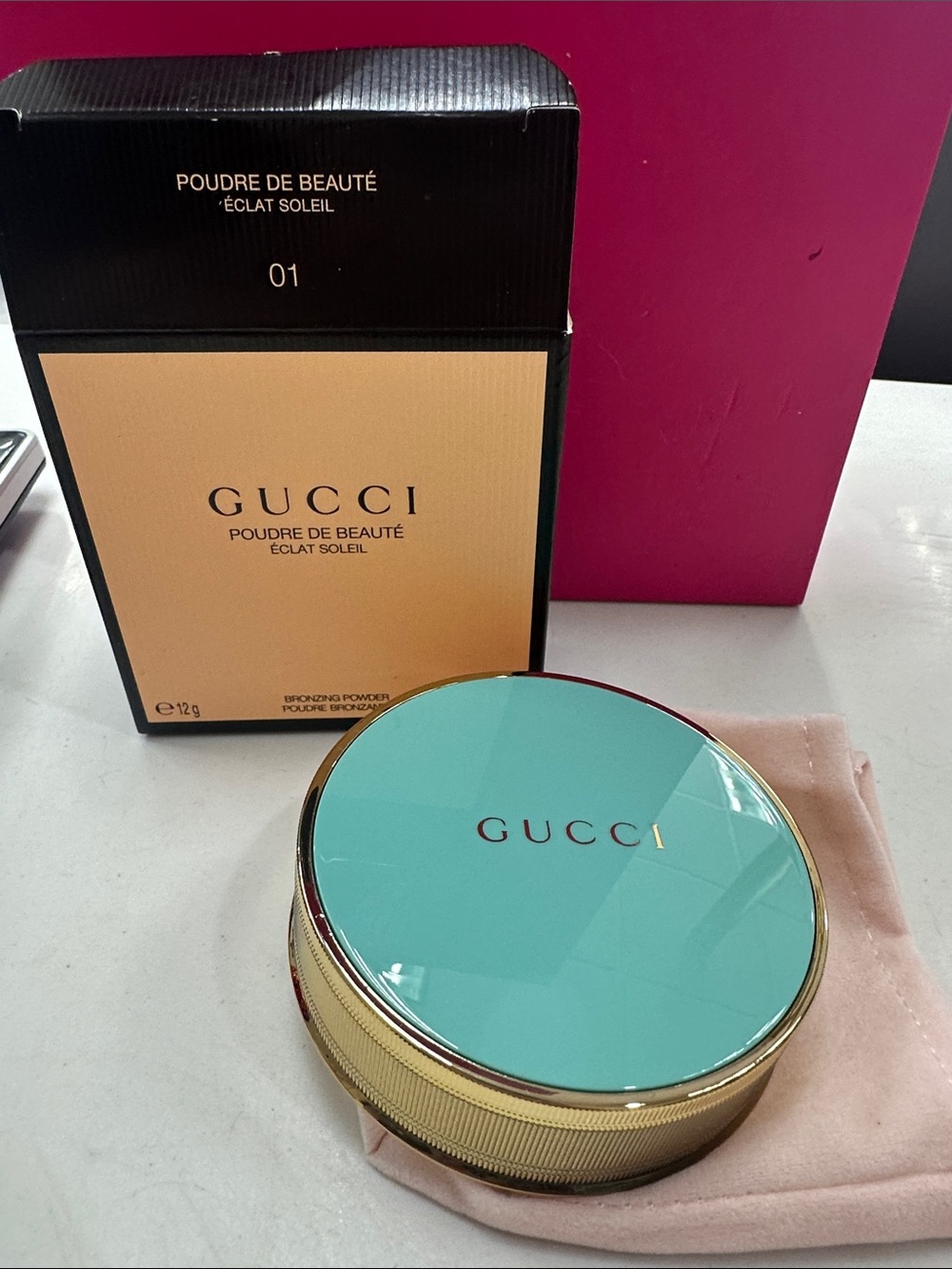 Gucci Turquoise and Gold Poudre de Beauté Compact